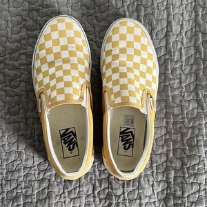 Yellow checkered Vans